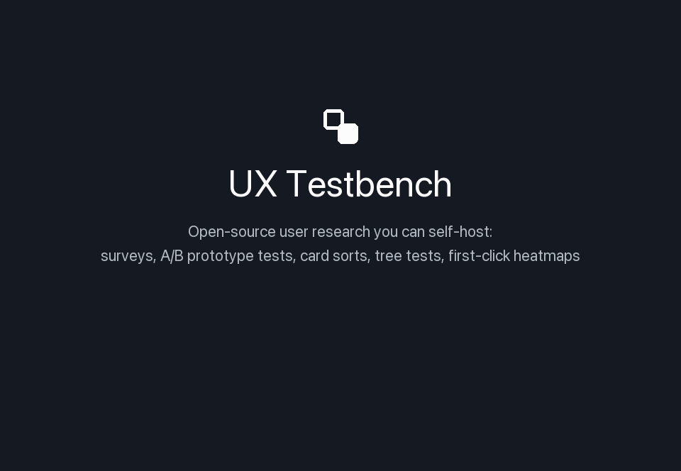 UX Testbench walkthrough: building a study, a participant doing an A/B task on a prototype, the A/B verdict report, and a first-click heatmap